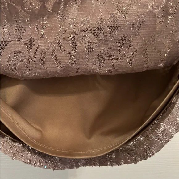 Ronni Nicole  Sequin Lace Long Sleeve Dress,  champagne color - Picture 5 of 9